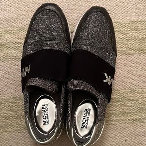 Michael Kors silver and black shoes